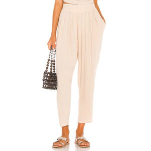 Indah 'Tanah' Solid 80s Tan Pleated Trouser Pant Size S